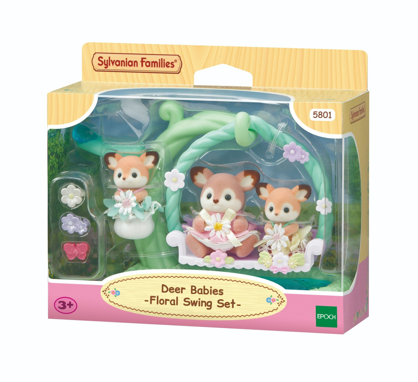 Sylvanian Families - Deer Babies - Floral Swing Set