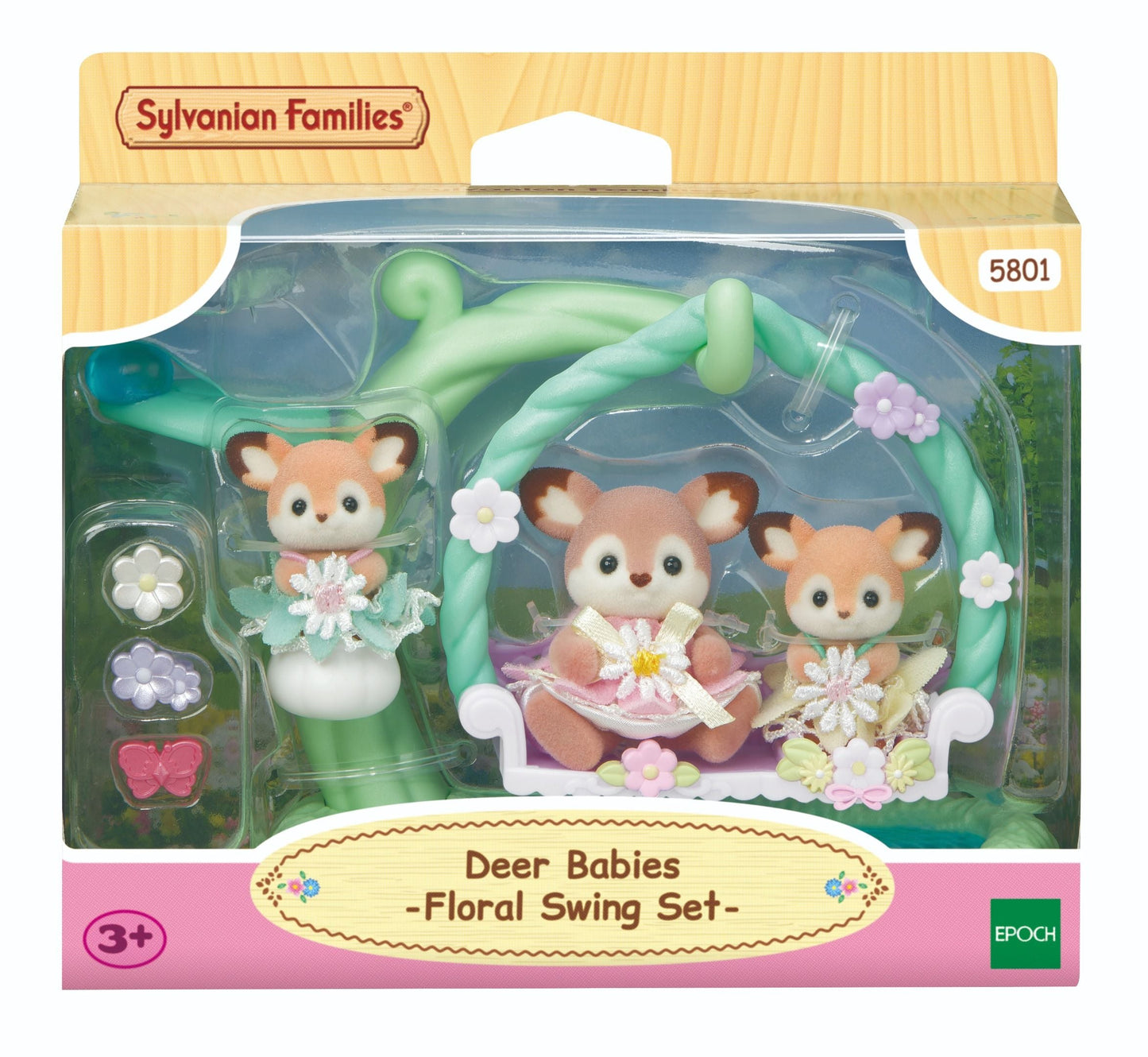 Sylvanian Families - Deer Babies - Floral Swing Set