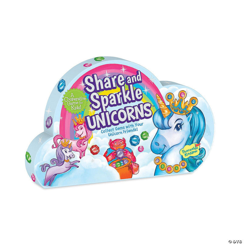 Peaceable Kingdom Share & Sparkle Unicorns cooperative kids game with gems