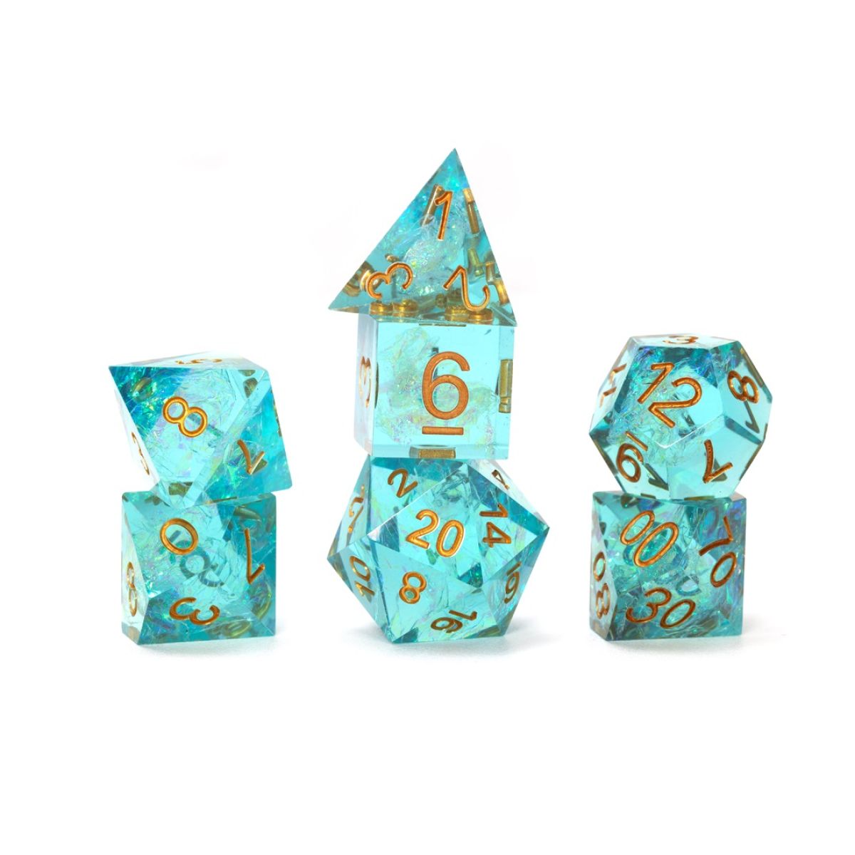 Sirius Dice - Sharp Aqua Fairy Dice Set 7 - Good Games