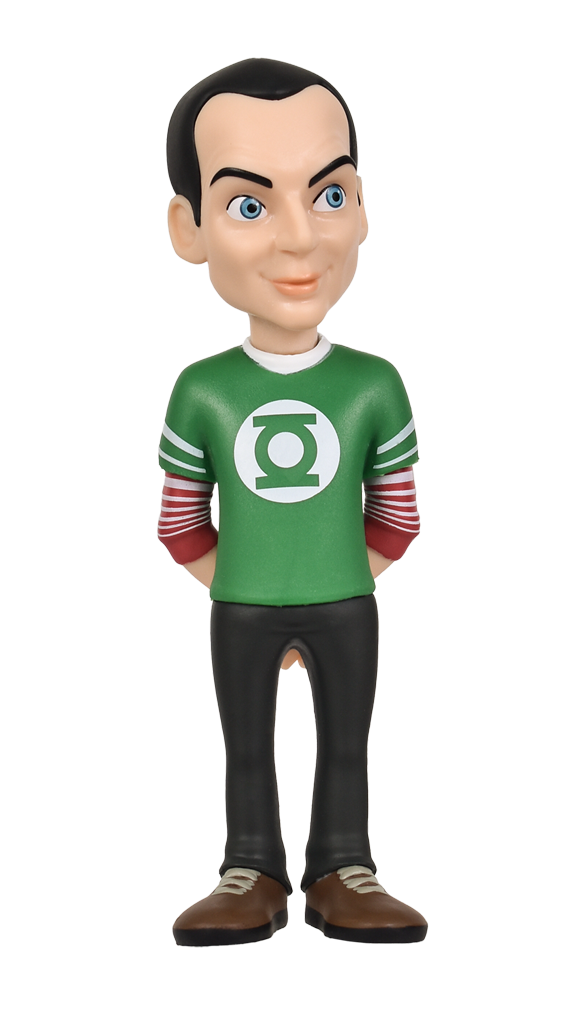Minix Big Bang Theory Sheldon Cooper 144 collectible figure in green Lantern t-shirt black pants and brown shoes