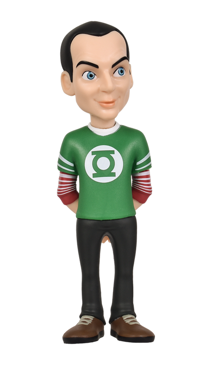 Minix Big Bang Theory Sheldon Cooper 144 collectible figure in green Lantern t-shirt black pants and brown shoes