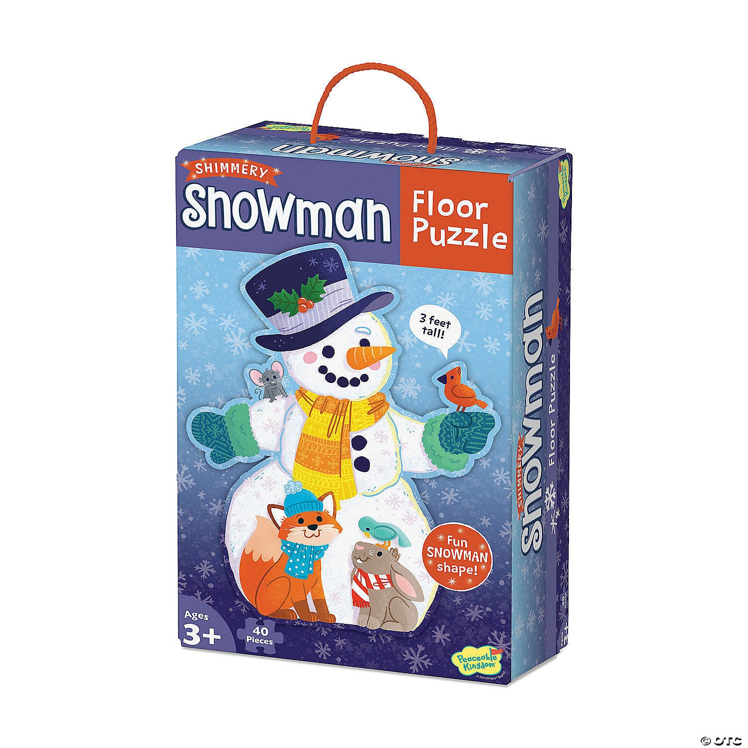 Peaceable Kingdom Shimmery Snowman - 40 piece Floor Puzzle - Good Games