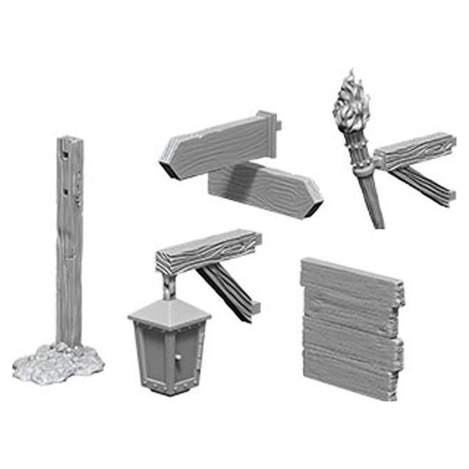 WizKids Deep Cuts Unpainted Miniatures Signs & Lights - Good Games