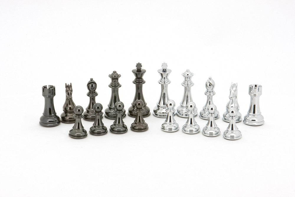 Dal Rossi Silver titanium 110mm Chess Pieces - Good Games