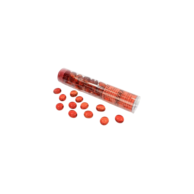 Chessex - Gaming Glass Stone 40 or More in Tube - Crystal Orange - Good Games