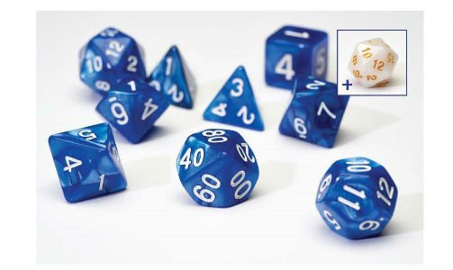 Sirius Dice Pearl Blue Acrylic Dice Set 7 - Good Games