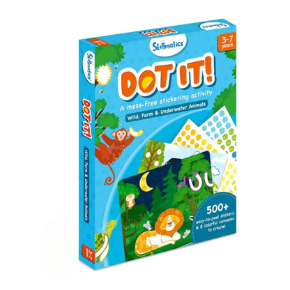 Skillmatics DOT IT! mess-free stickering activity box, Wild, Farm & Underwater Animals theme