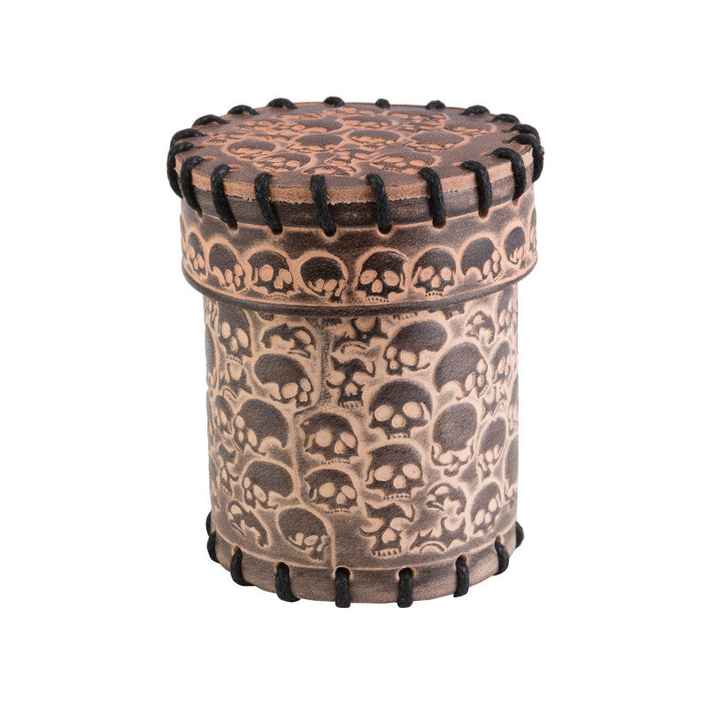 Q Workshop - Skull Beige Leather Dice Cup - Good Games