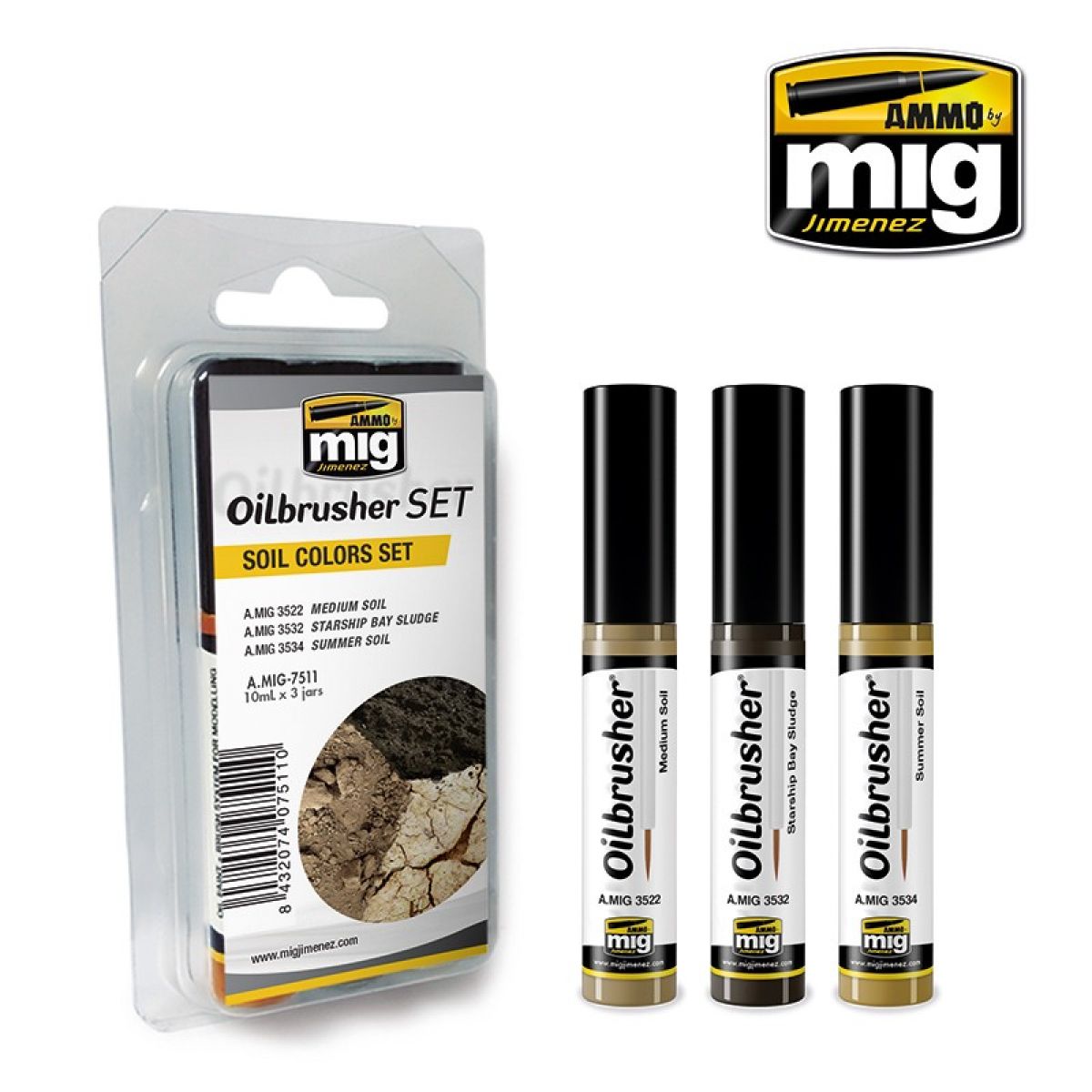 Ammo By Mig Oilbrushers Soil Colors Set - Good Games