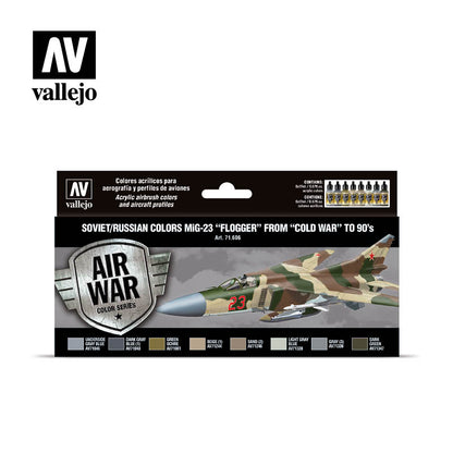 Vallejo Model Air Soviet/Russian Colors Mig-23 "Flogger" From 70'S To 90'S Acrylic Paint 8-Piece Set - Good Games