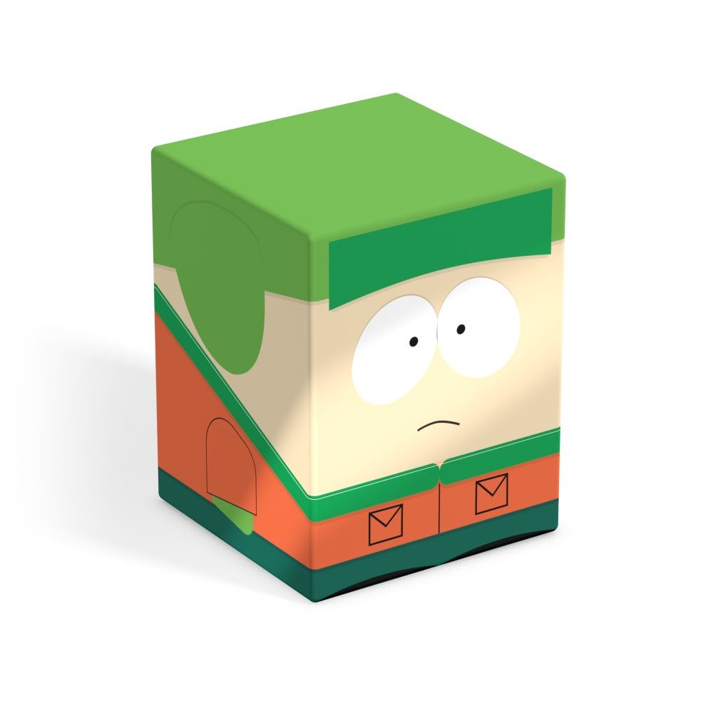 Kyle Broflovski, the South Park character, depicted as a cube-shaped collectible figure in his green hat