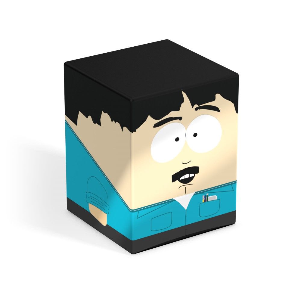 South Park character Randy Marsh depicted on a cube-shaped collectible figure, wearing a blue shirt