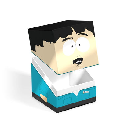 Blocky Randy Marsh (South Park) figure with separated head, revealing an open storage box