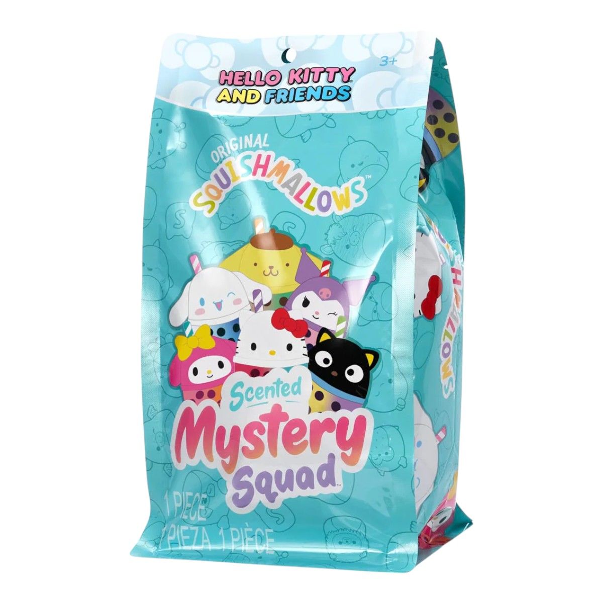 Squishmallows Hello Kitty Bubble Tea Scented Mystery Squad packaging