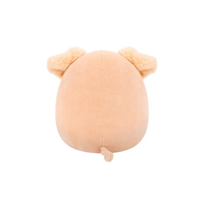 Beige round plush toy (back view) showing small fluffy ears and a coiled tail