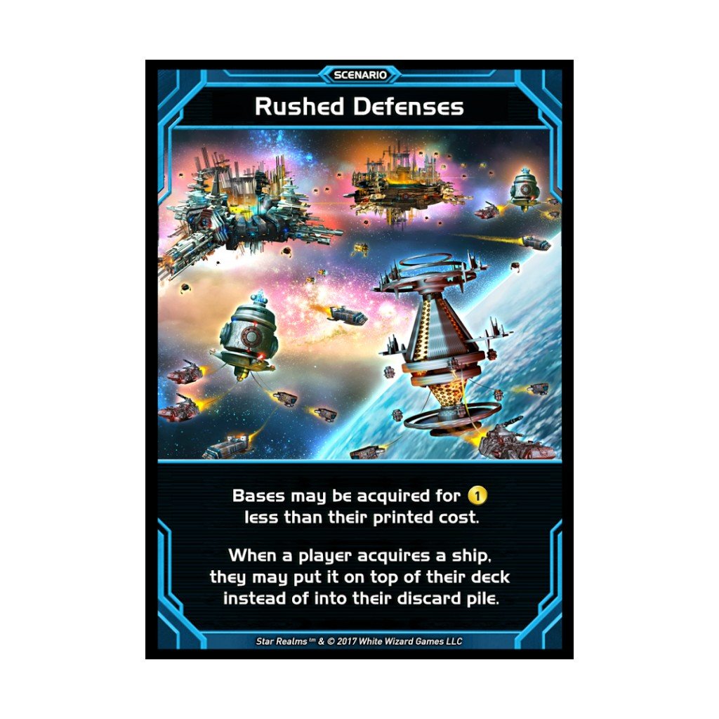 Display of Star Realms: Scenarios Pack booster with cards fanned out