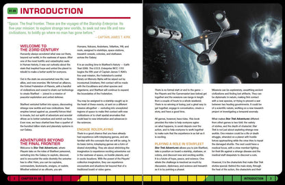 Starship Enterprise exploring space, flying past a planet and a cosmic anomaly
