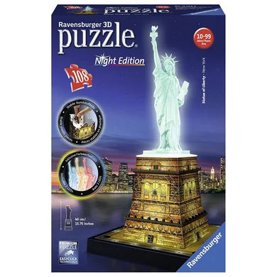 Ravensburger - Statue Of Liberty Night Edition - 108 Piece 3D Jigsaw - Good Games