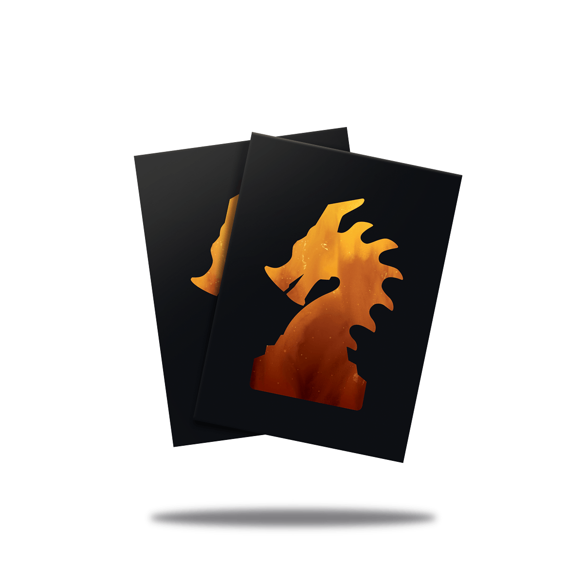 Dire Wolf Clank Dragon Card Standard Sleeves featuring a fiery orange dragon head emblem