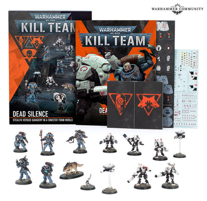 Warhammer 40K Kill Team Dead Silence box set with rulebooks and two opposing warbands of miniatures
