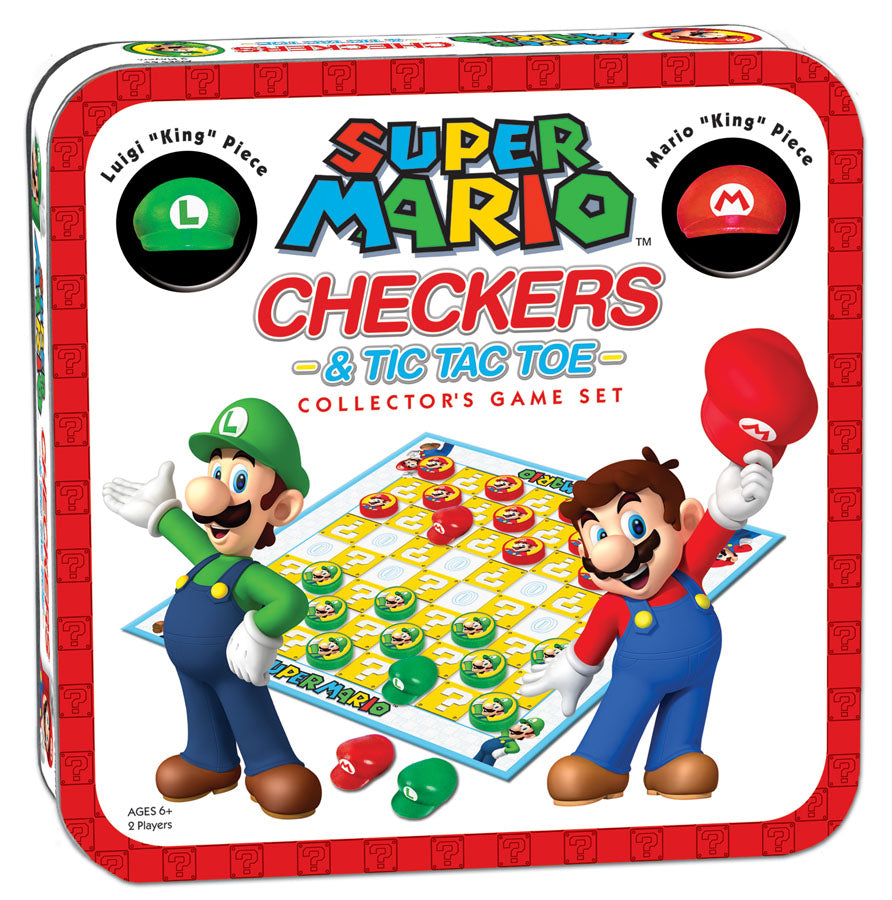 Super Mario Combo Checkers/Tic Tac Toe (Tin) - Good Games