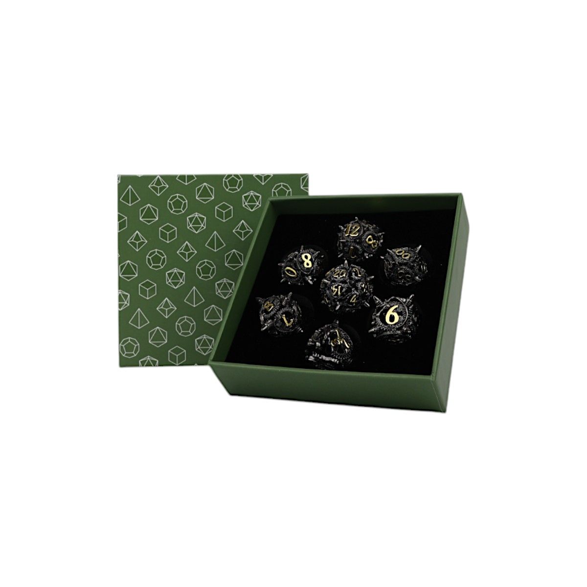 LPG Dice Xeno Hollow Dice Set Black/Gold - Good Games