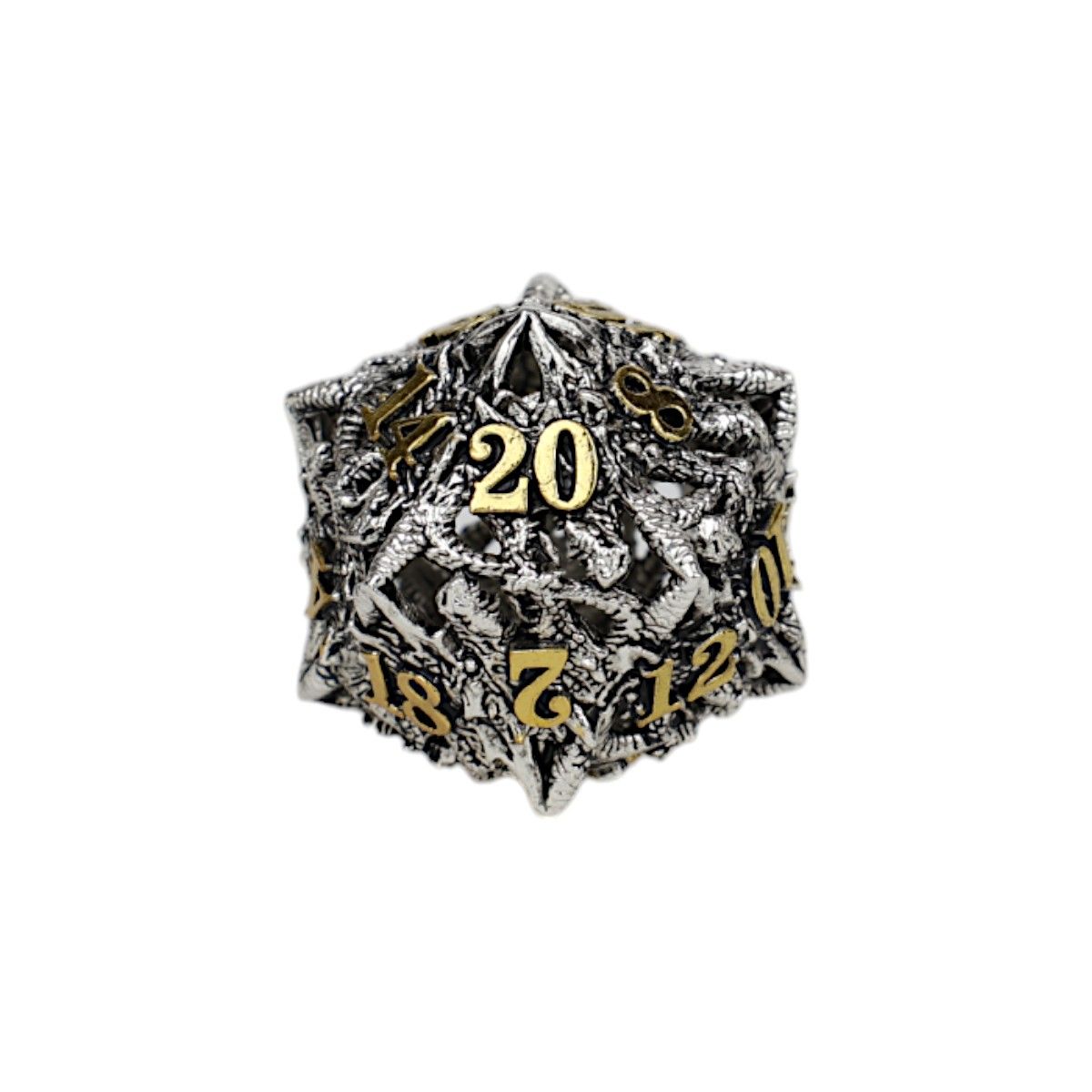 LPG Dice Dragon Rage Dice Set Chrome/Gold - Good Games