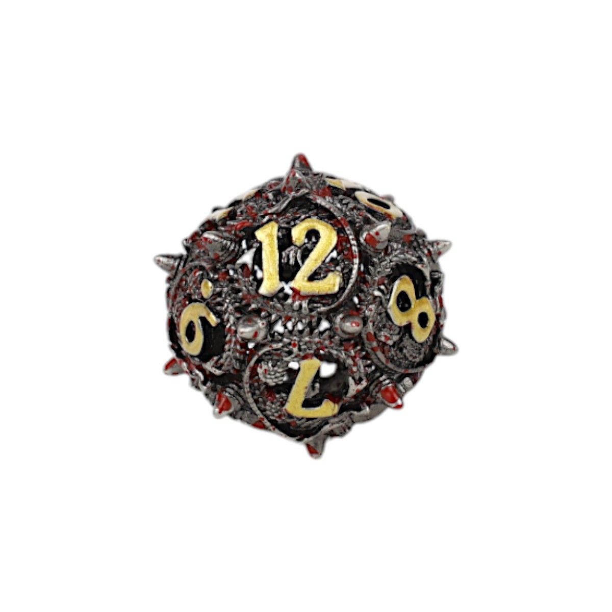 One Die of Let&#39;s Play Games Xeno Hollow RPG Dice Set, Bloodied Metal