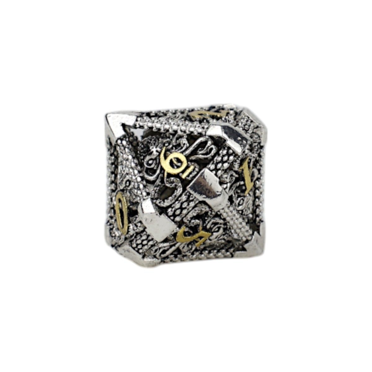 Strange Aeon Dice Set Chrome/Gold - Good Games