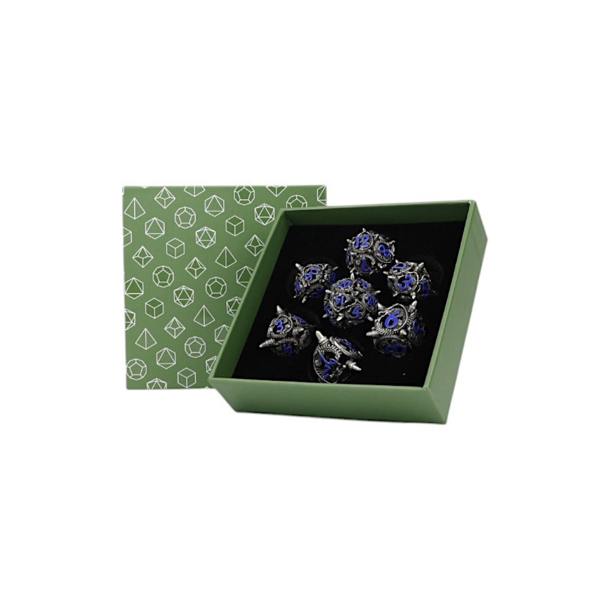 LPG Dice Xeno Hollow Dice Set Steel/Blue - Good Games