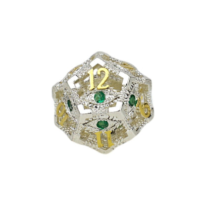 Let's Play Games - Scaled Eye RPG Dice Set - Steel/Green - Good Games