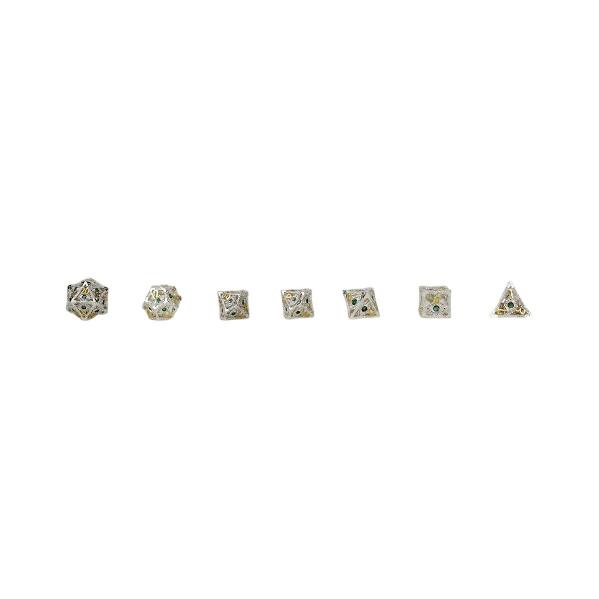 Let's Play Games - Scaled Eye RPG Dice Set - Steel/Green - Good Games