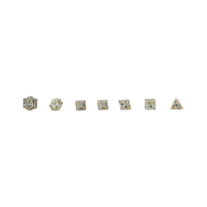 Let's Play Games - Scaled Eye RPG Dice Set - Steel/Green - Good Games