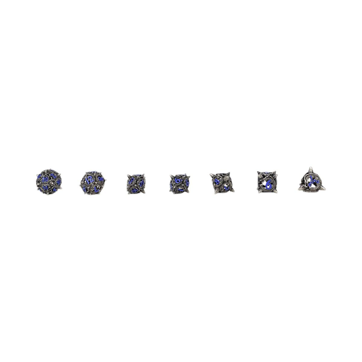 LPG Dice Xeno Hollow Dice Set Steel/Blue - Good Games
