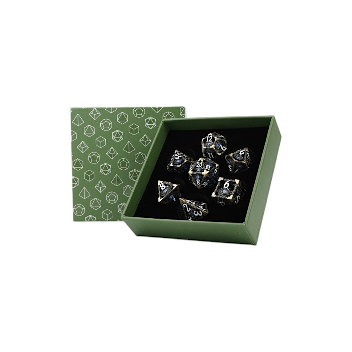 LPG Dice Scaled Eye Dice Set Tarnished Gold/Blue - Good Games