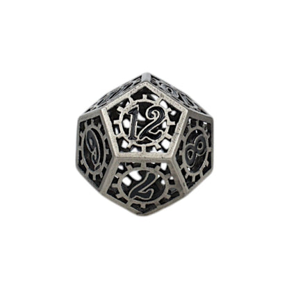 Let's Play Games - Clockwork Sun RPG Dice Set - Steel/Black - Good Games