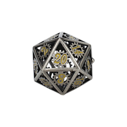 Let's Play Games - Clockwork Sun Dice Set - Chrome/Gold - Good Games