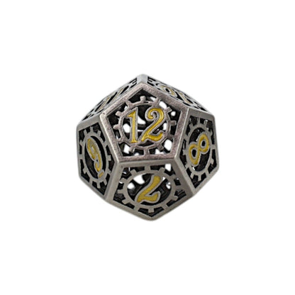 Let's Play Games - Clockwork Sun Dice Set - Chrome/Gold - Good Games