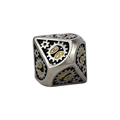 Let's Play Games - Clockwork Sun Dice Set - Chrome/Gold - Good Games