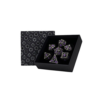 Let's Play Games - Dragon Hollow RPG Dice Set - Metal/Purple - Good Games
