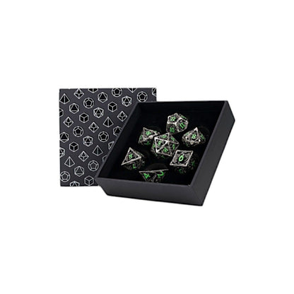 Let's Play Games - Dragon Hollow RPG Dice Set - Metal/Green - Good Games