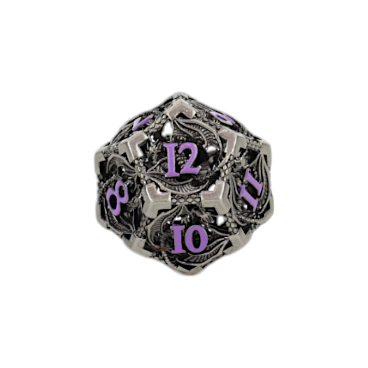 One Die of Let&#39;s Play Games Dragon Hollow RPG Dice Set, Metal/Purple