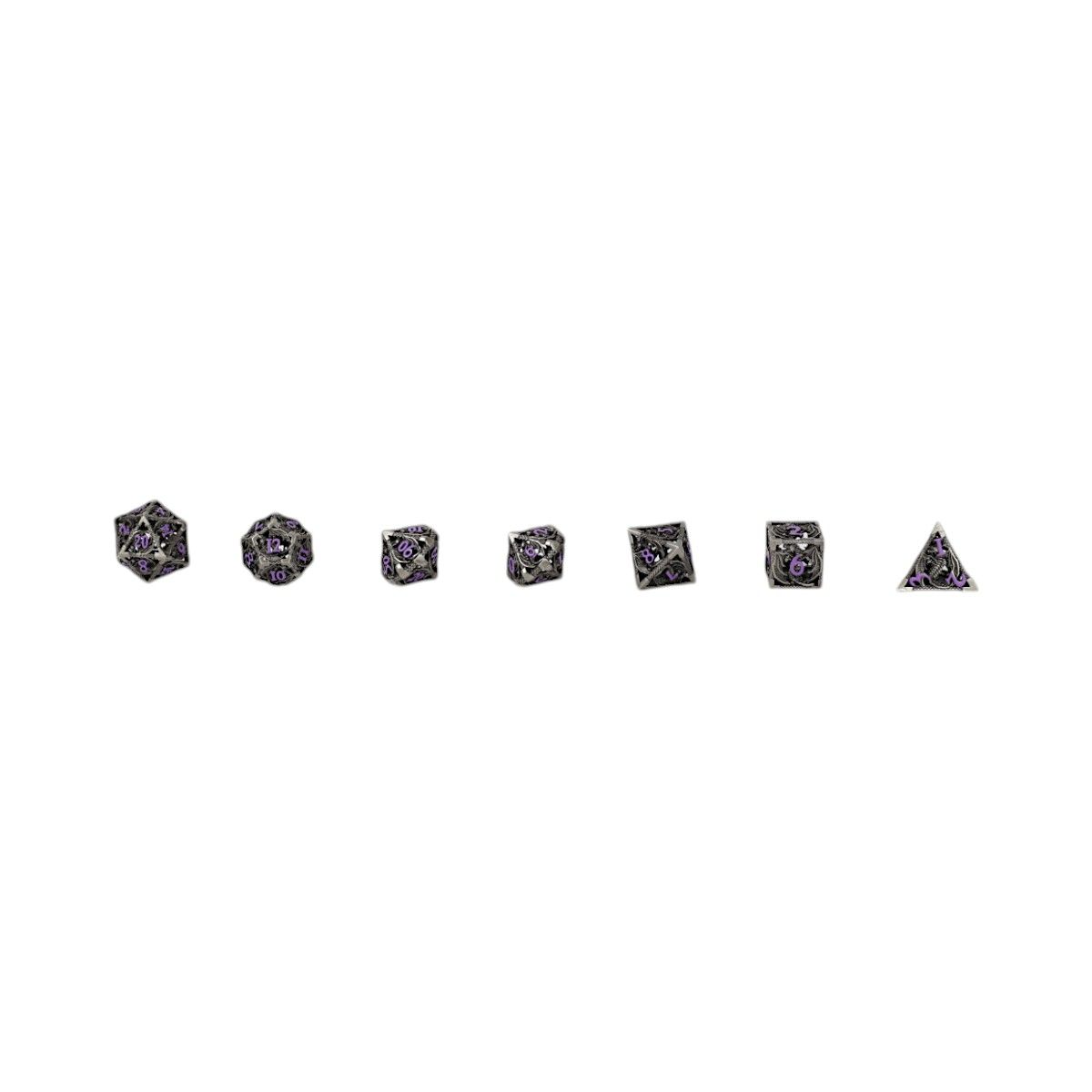 Let's Play Games - Dragon Hollow RPG Dice Set - Metal/Purple - Good Games