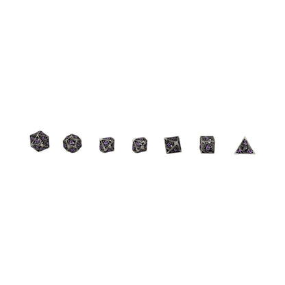 Let's Play Games - Dragon Hollow RPG Dice Set - Metal/Purple - Good Games