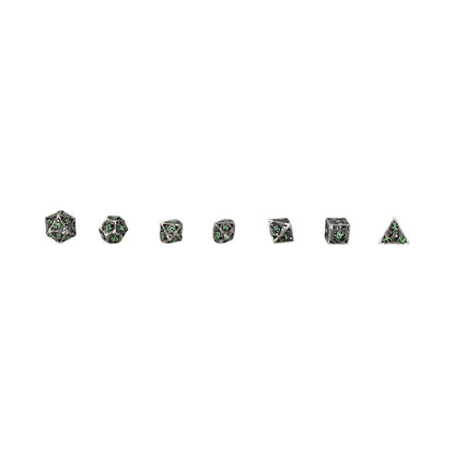 Let's Play Games - Dragon Hollow RPG Dice Set - Metal/Green - Good Games