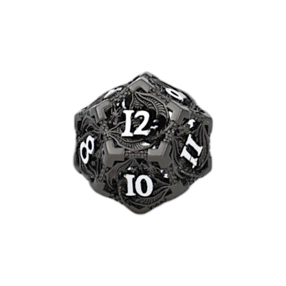 Let's Play Games - Dragon Hollow RPG Dice Set - Metal/Black - Good Games