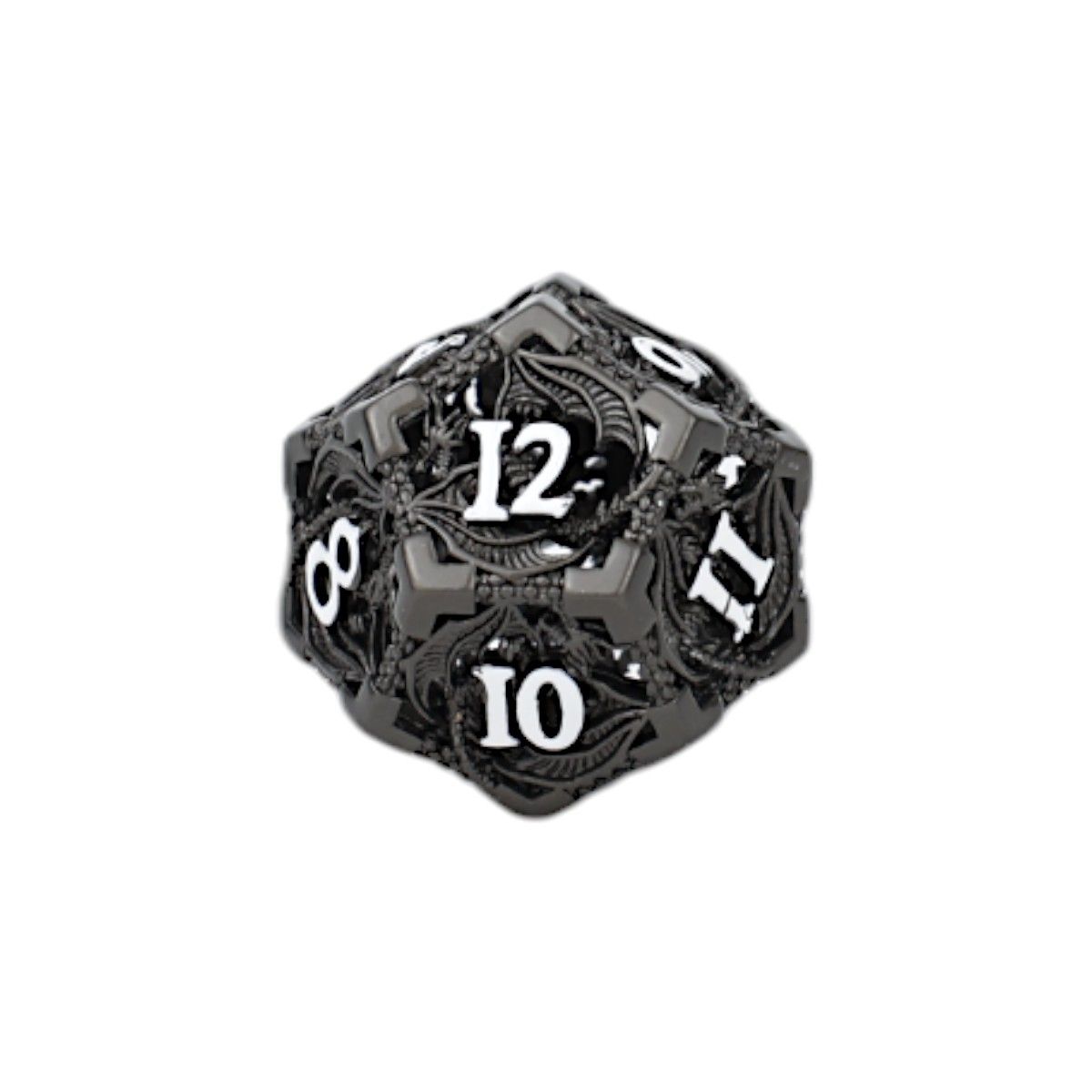 One Die of Let&#39;s Play Games Dragon Hollow RPG Dice Set, Metal/Black
