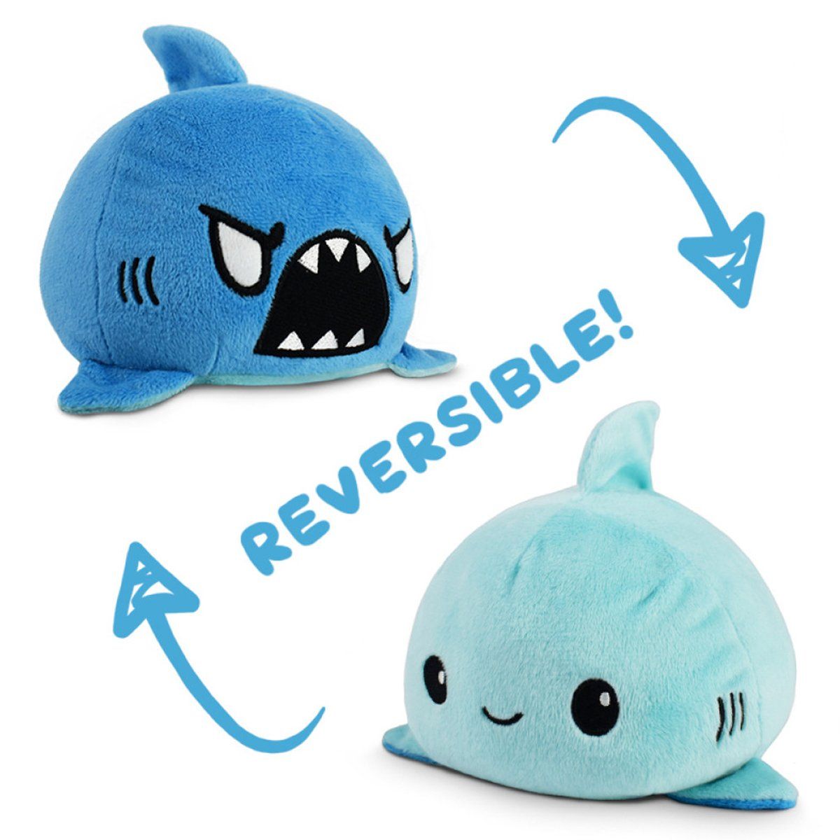 Reversable Plushie - Shark Light Blue - Blue