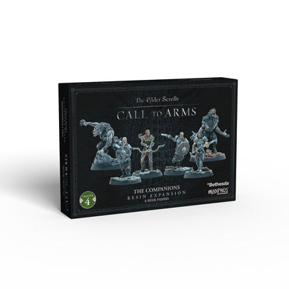 Black box for The Elder Scrolls Call to Arms: "The Companions" expansion with six detailed resin figures of warriors and werewolves